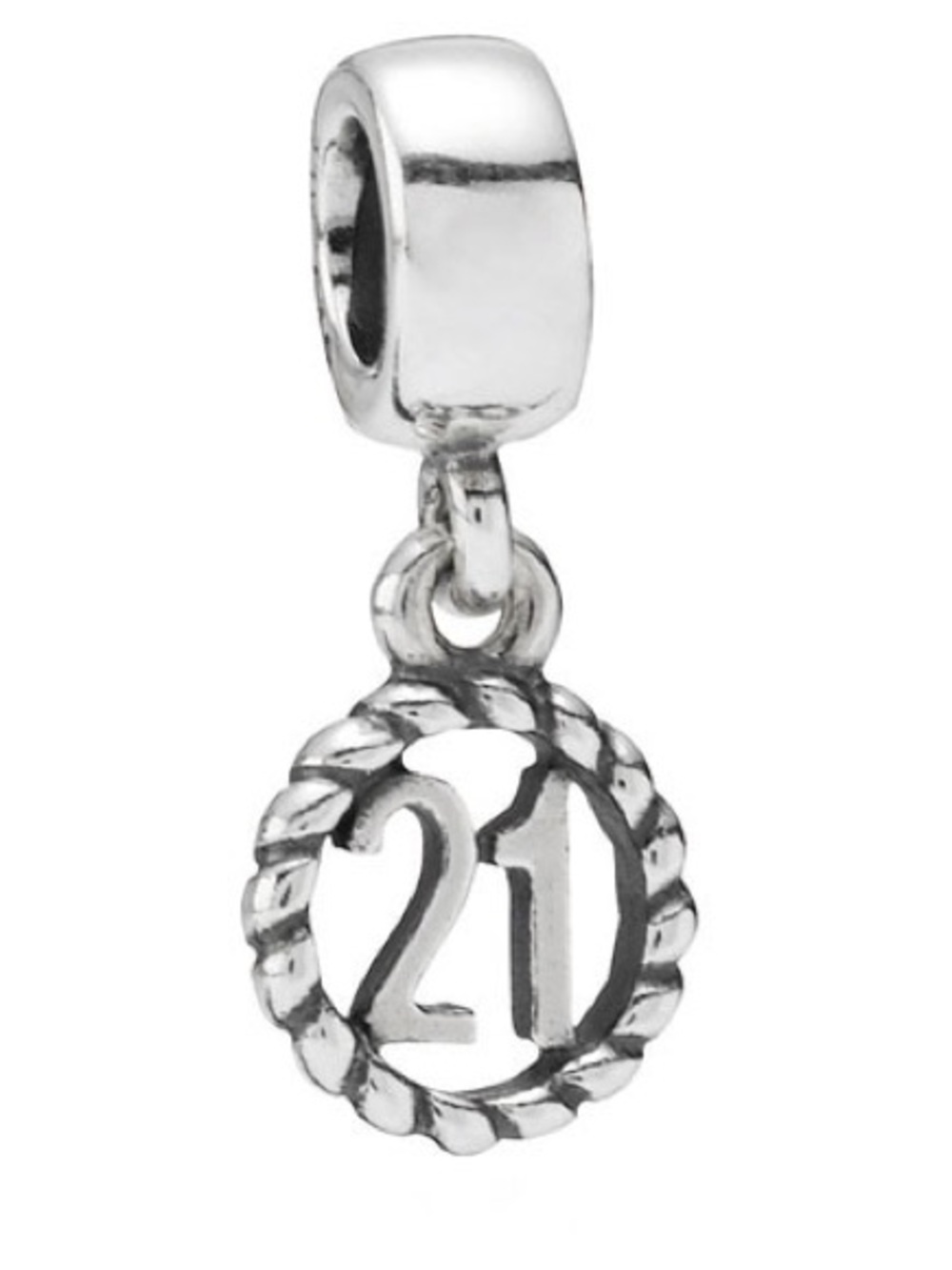 Genuine Retired PANDORA “21” Dangle Charm; 790496